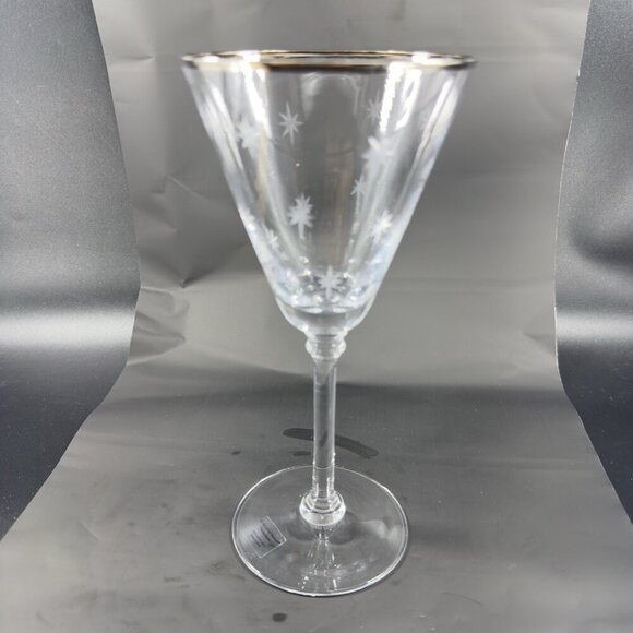 ST NICHOLAS SQUARE Tis the Season Clear Glasses Cups Set 2 Silver Band Etched - Picture 8 of 11